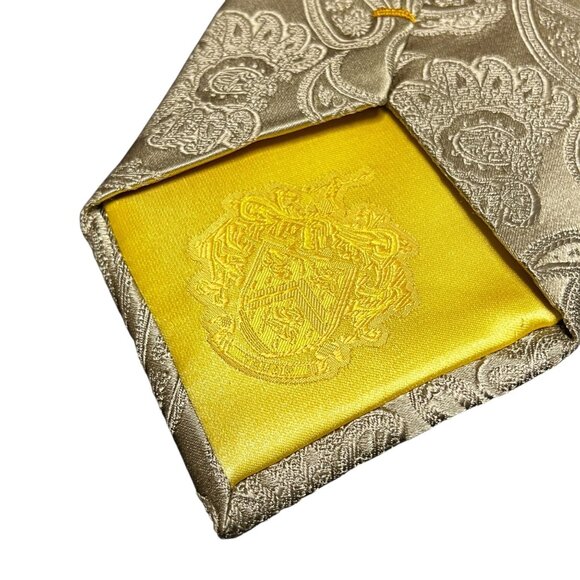 Donald J. Trump Signature Collection Cream Gold‎ Paisley Designer Neck Tie - Picture 3 of 9